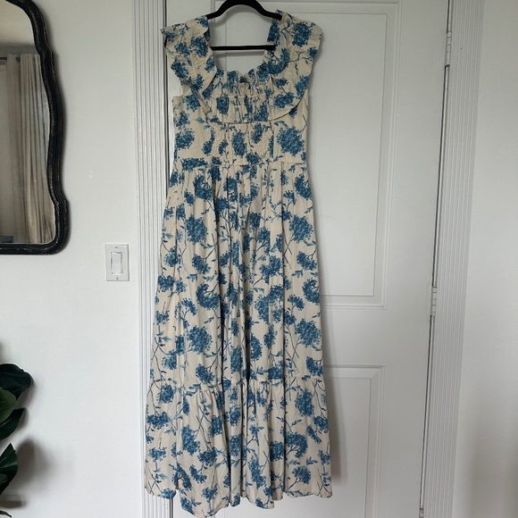 Abercrombie Blue & White Off-Shoulder Maxi Dress - Picture 1 of 5